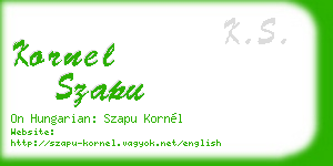 kornel szapu business card